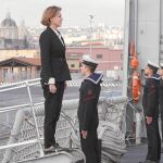 Cospedal, el pasado mes, en Sicilia, en su primera visita a una misión