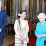 Guillermo acompañó el viernes a su abuela en la recepción en Buckingham de la ministra de Exteriores birmana