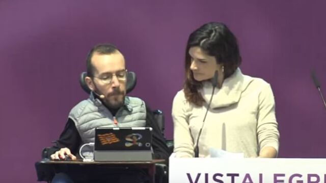Pablo Echenique durante su intervención de hoy en Vistalegre