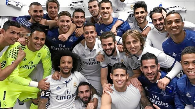 Esta es la imagen que los jugadores blancos subieron a las redes sociales desde el Calderón