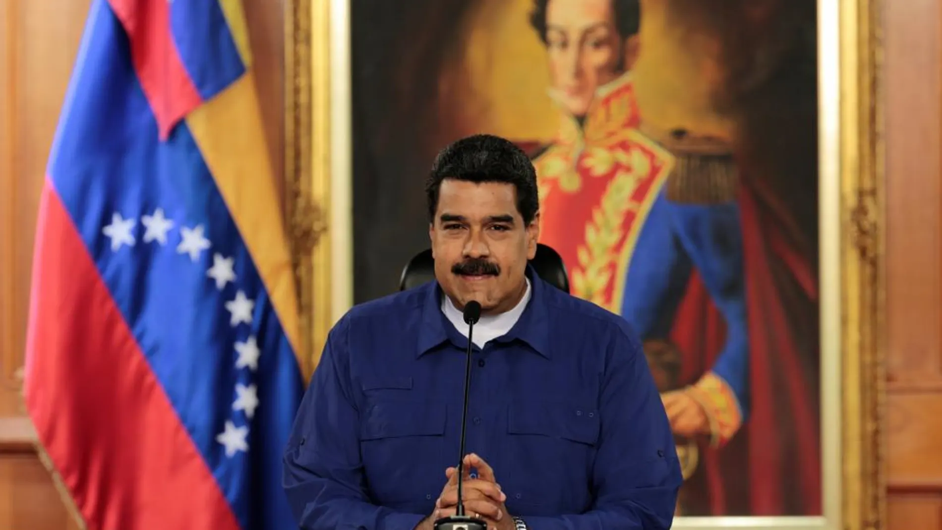 Nicolás Maduro durante una reunión cin sus ministros el pasado día 10 en el Palacio presidencial en Caracas