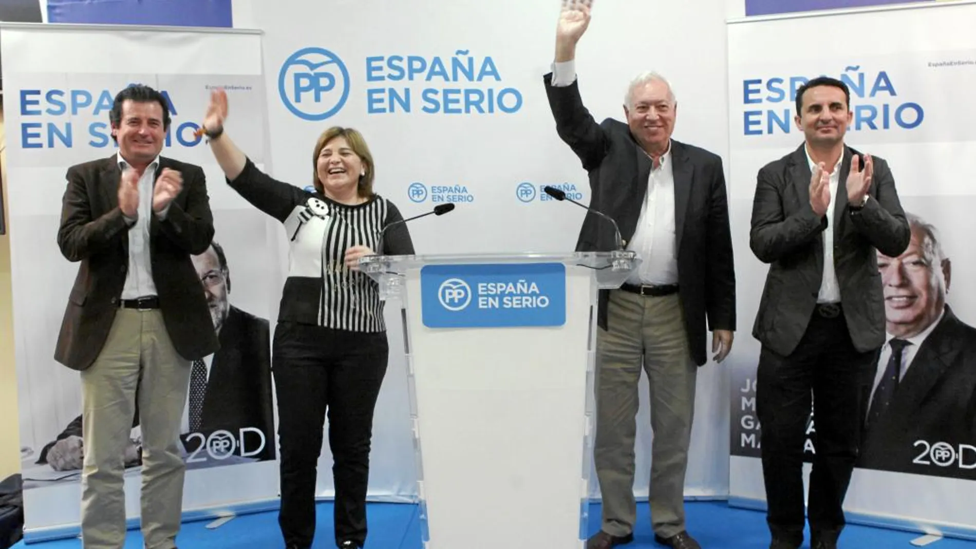 De izda. a dcha., José Císcar, Isabel Bonig, José Manuel García-Margallo y Bernabé Cano, ayer en La Nucía