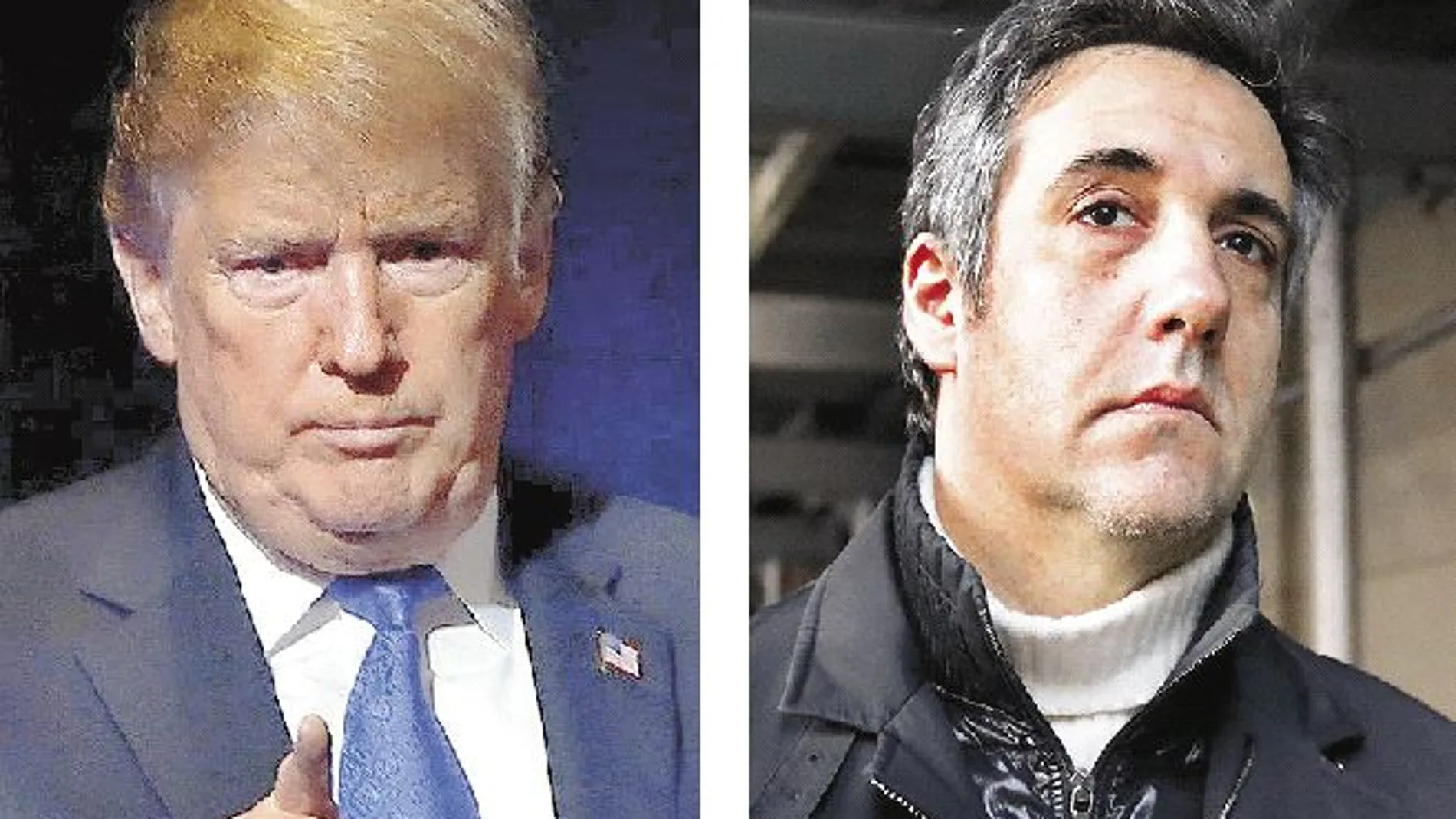 Donald Trump asegura que Michael Cohen (derecha), que fue su letrado personal durante años, sólo miente para reducir su tiempo de condena. Pero su ex empleado podría tener aún en su poder numerosos y comprometedores documentos sobre sus negocios.