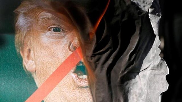 Quema de un retrato de Donald Trump ayer, en Jerusalén