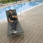 Alberto Contador, en su hotel de concentración en el primer día de descanso de la Vuelta Ciclista