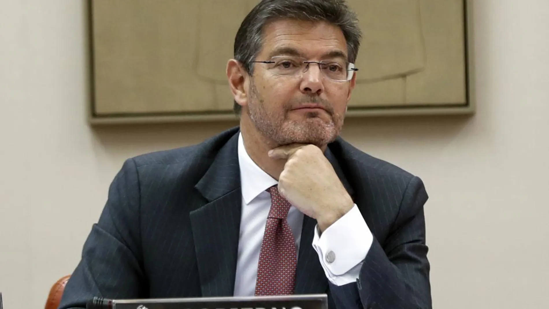 El ministro de Justicia, Rafael Catalá, durante su comparecencia ayer ante la Comisión de Justicia del Congreso de los Diputados.