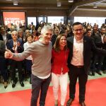 La candidata del PSOE a la Alcaldía de Cartagena, Ana Belén Castejón, junto al secretario general regional, Diego Conesa y el ministro de Interior, Grande-Marlaska. LA RAZÓN
