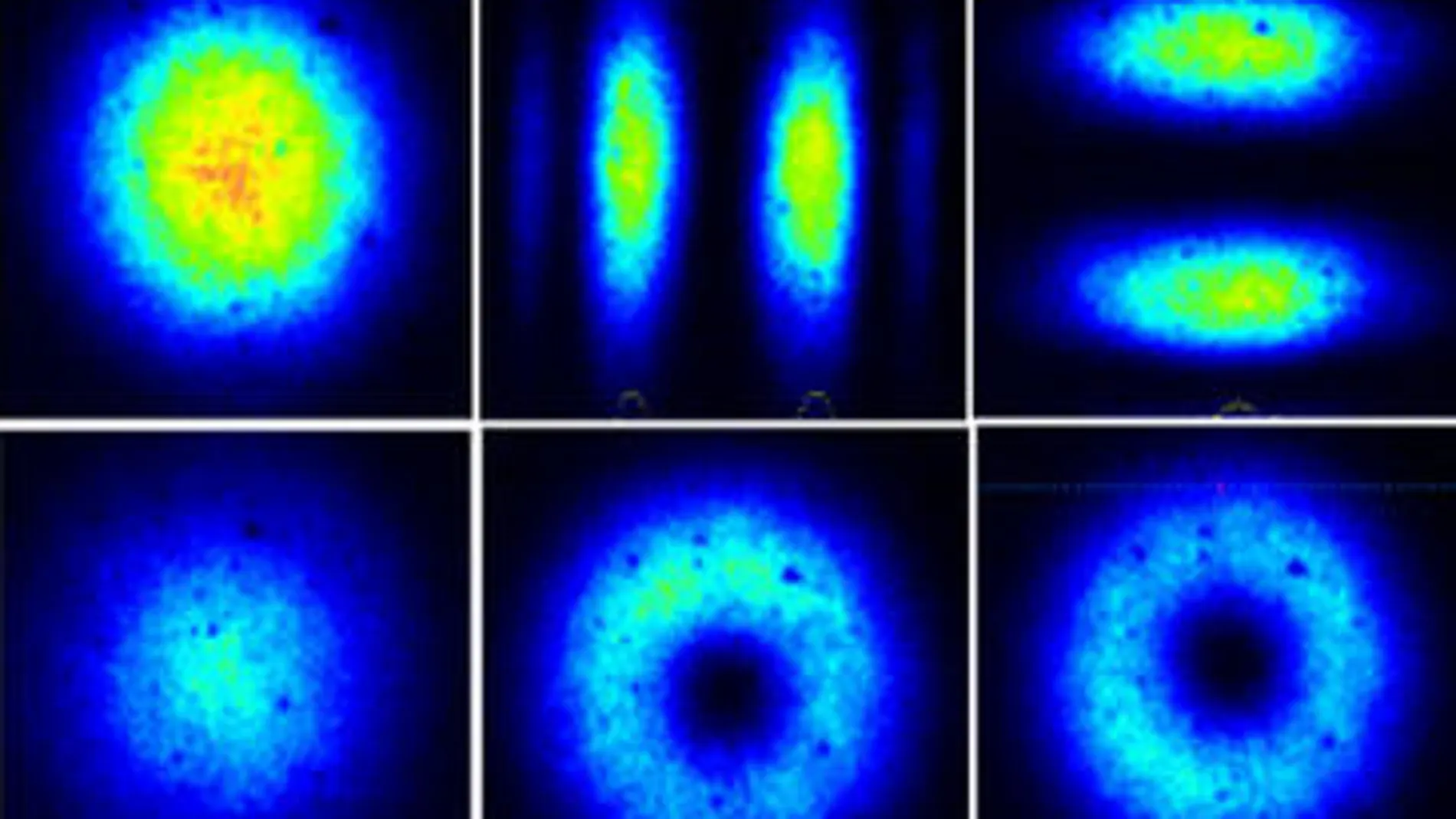 Patrones de intensidad registrados en un sistema de multiplexación espacial