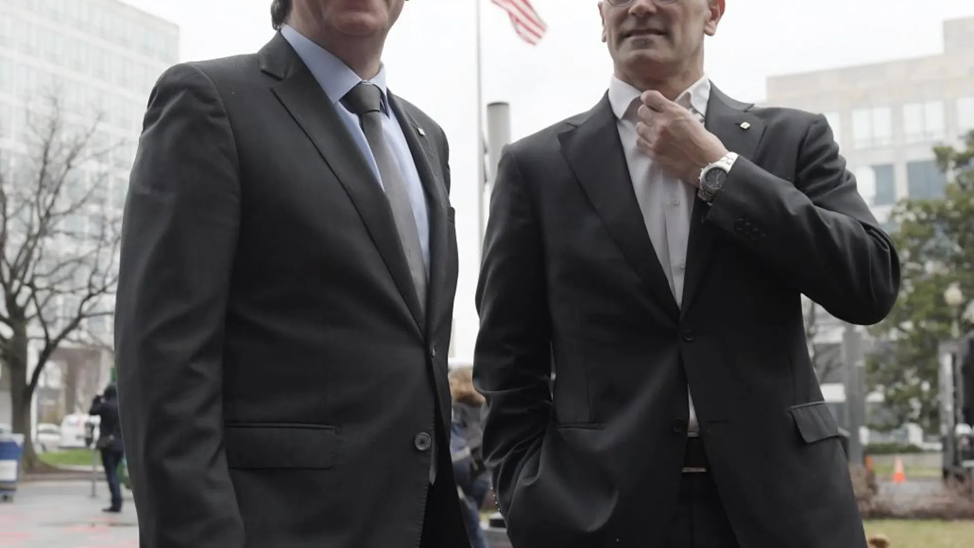 Carles Puigdemont y Raul Romeva la pasada semana en Washington DC.