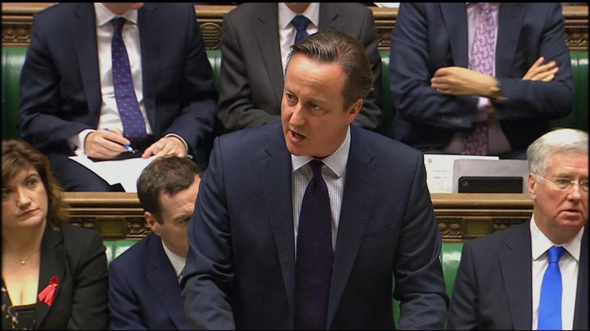 El primer ministro británico, David Cameron, en el Parlamento