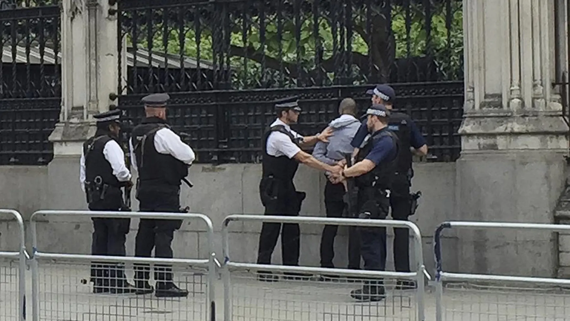 Un hombre ha sido detenido ante el Parlamento británico, en el barrio londinense de Westminster, bajo la sospecha de llevar un cuchillo