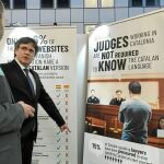 Puigdemont, en una imagen de archivo, durante una inauguración de una exposición sobre la lengua catalana en Bruselas / Ep