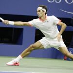 Federer durante el partido ante Wawrinka