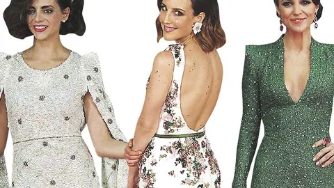 Las actrices Macarena Gómez, Paula Echevarría y Natalia de Molina posan en el «photocall» de ediciones anteriores de los Goya