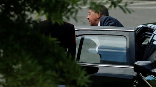 Sergey Lavrov a su llegada a la Casa Blanca