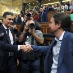 Pedro Sánchez y Pablo Iglesias. Foto: Efe