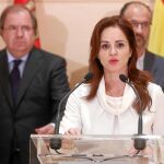 La presidenta de las cortes DE CASTILLA Y LEÓN, Silvia Clemente, lee la declaración «Por el futuro de todos»