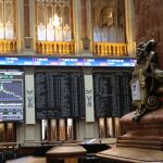 Paneles informativos de la Bolsa de Madrid