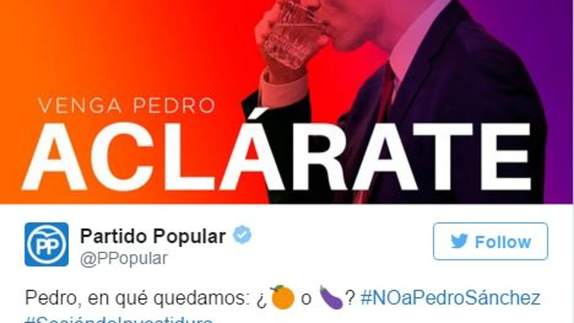 «Venga Pedro, aclárate» marca el debate en Twitter