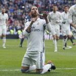 Sergio Ramos celebra uno de sus goles.