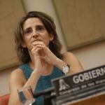 La ministra de Transición Ecológica, Teresa Ribera, durante su comparecencia para informar de la nueva regulación del bono social eléctrico / Foto: Jesús G. Feria