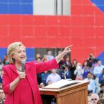 Hillary Clinton, durante un mitin en una universidad de Cleveland el pasado jueves