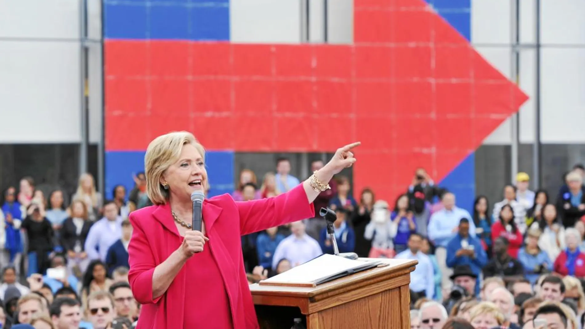 Hillary Clinton, durante un mitin en una universidad de Cleveland el pasado jueves