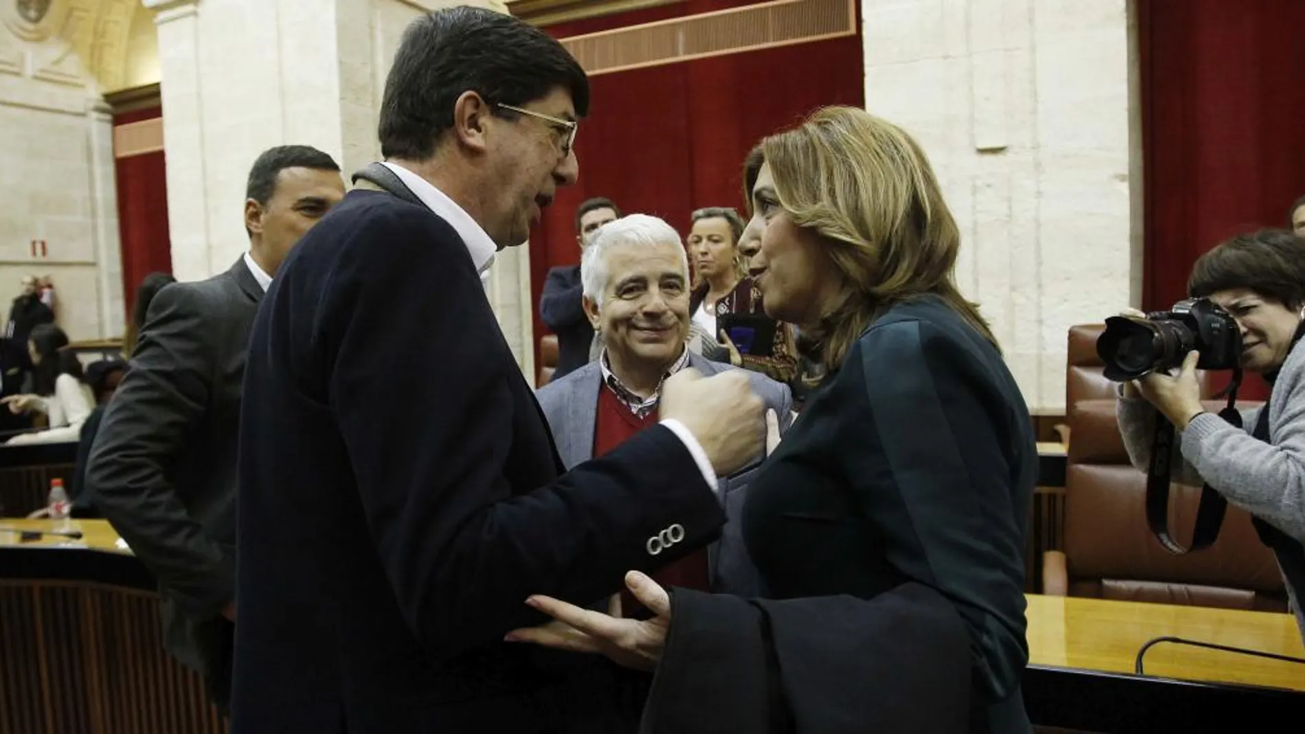 Juan Marín y Susana Díaz, en el Parlamento andaluz