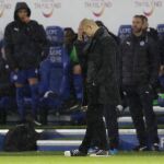 Guardiola reacciona durante el partido ante el Leicester, el pasado sábado