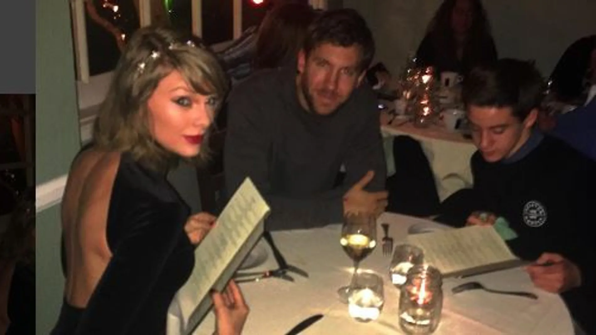 Taylor Swift y Calvin Harris, junto al joven fan