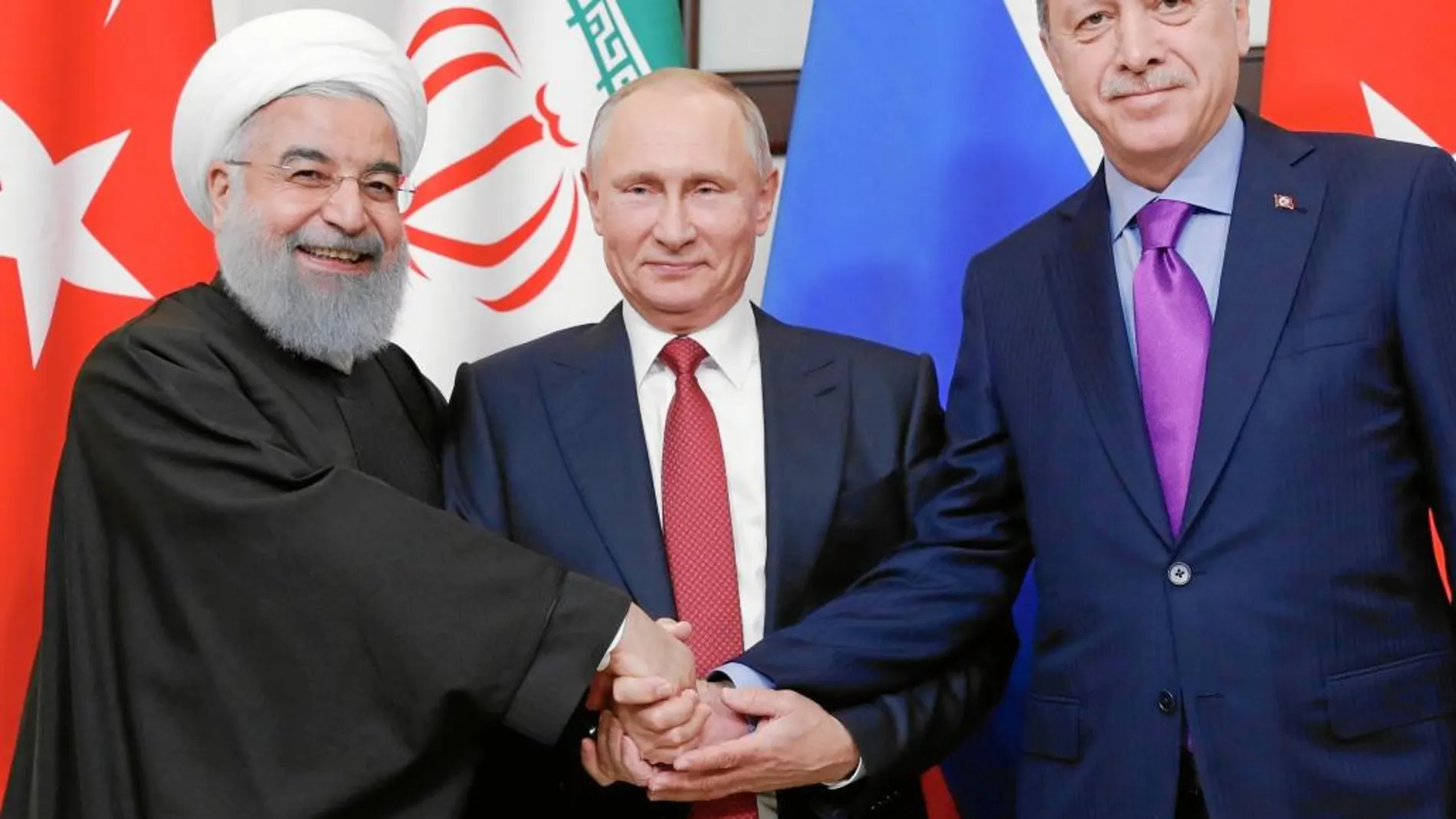 Putin recibió en la ciudad de Sochi a Hasan Rohani y Tayyip Erdogan