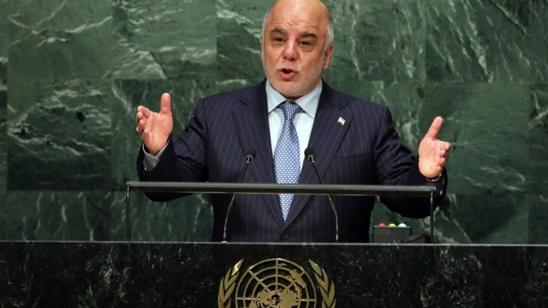 El primer ministro de Irak, Haider Al-Abadi en la Asamblea General de la ONU.