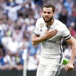 Nacho celebra el gol que le marcó al Sevilla el domingo en el Santiago Bernabéu