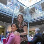 La presidenta de las Cortes, Silvia Clemente, junto a la vicepresidenta Ana Sánchez, antes de iniciar la Mesa en Salamanca