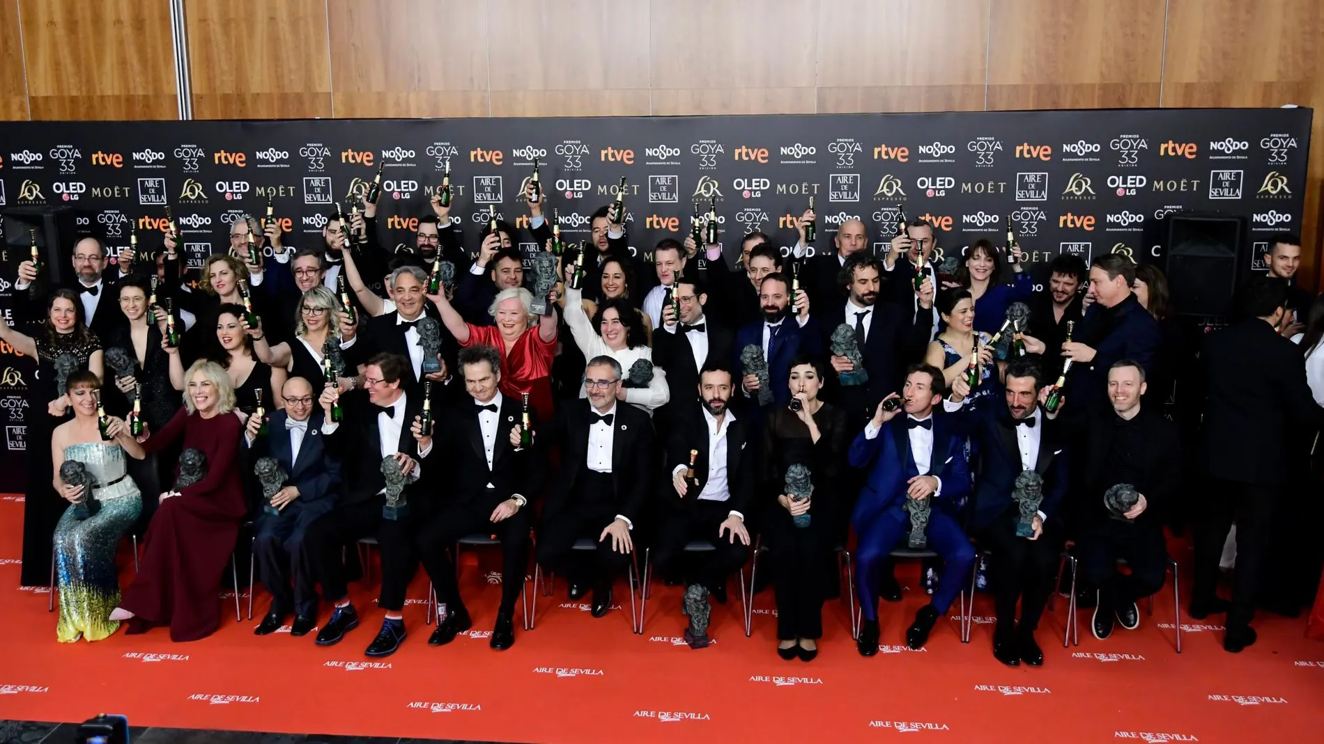 Foto de familia de los agraciados en los Premios Goya / Foto: Ke-Imagen