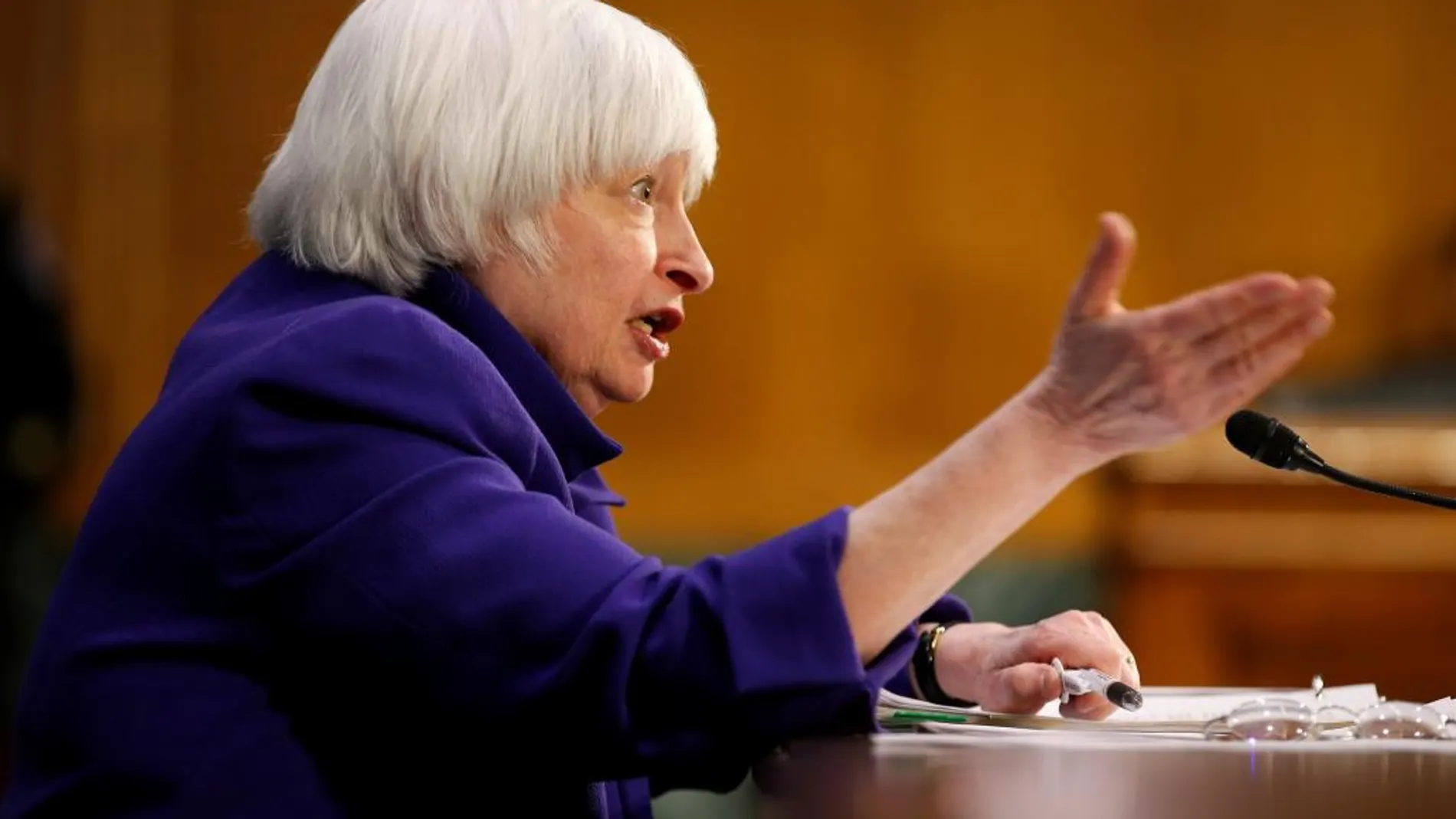 La presidenta de la Reserva Federal (Fed), Janet Yellen, Janet Yellen, durante su comparecencia