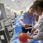 Imagen de una simulación de una intervención con la técnica de la laparoscopia