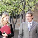 Artur Mas junto a Neus Munté, ayer en Barcelona