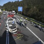 Accidente mortal en el Corredor del Morrazo, a la altura del Viaducto da Fraga, en Moaña (Pontevedra)