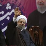 El presidente iraní, Hassan Rouhani, este mes en un acto electoral