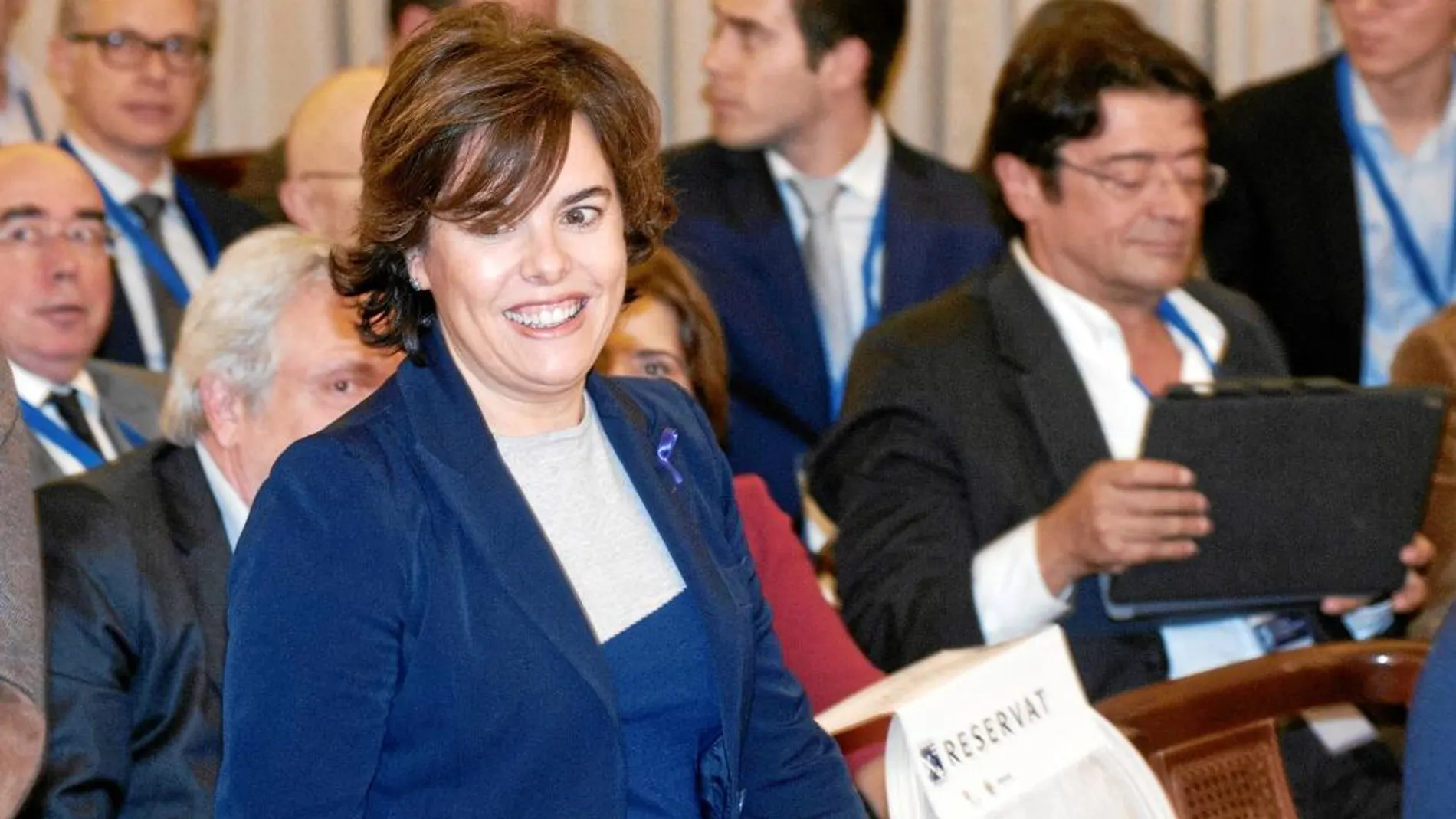 Soraya Sáenz de Santamaría participó ayer en el XXII Encuentro de Economía en S’Agaró y defendió que la aplicación del 155 «ha sido una muestra de respeto a todos los catalanes»