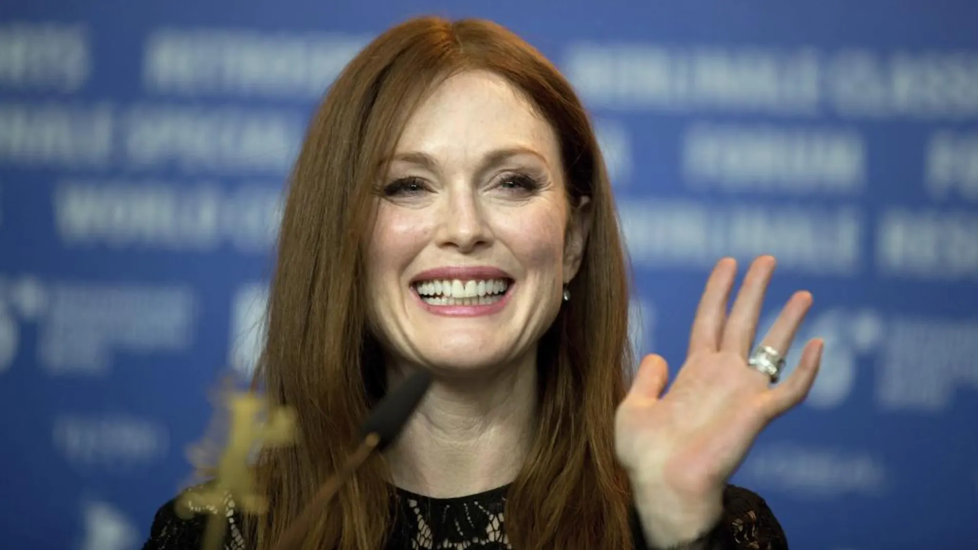 La actriz Julianne Moore durante la presentación de la película 'Maggie's Plan'