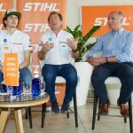 Baldasarri, Sito Pons y el director de STIHL España, Bernhard Iber