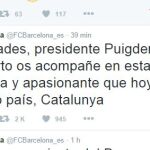 El Barça felicita al presidente de su «país, Catalunya»