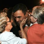 El secretario general del PSOE, Pedro Sánchez, a su llegada a un acto electoral que los socialistas catalanes han celebrado