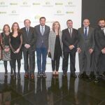 El presidente Herrera, María José Salgueiro, Óscar Puente y Jesús Julio Carnero, junto a los galardonados