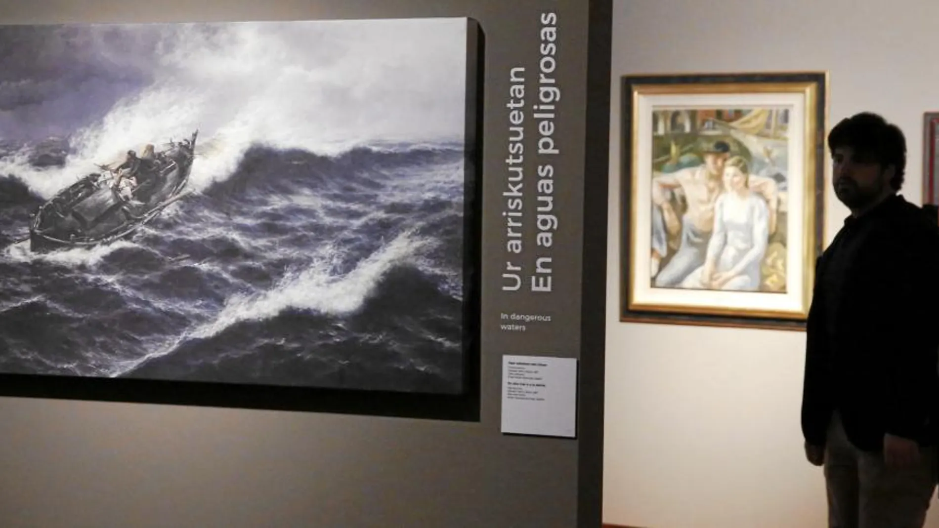 Reproducción de «En alta mar o A la deriva», que forma parte de la exposición junto a más de 200 obras