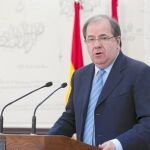 El presidente de la Junta de Castilla y León, Juan Vicente Herrera, durante la presentación en la Sala de Mapas de su equipo de Gobierno en la actual legislatura, el pasado 7 de julio