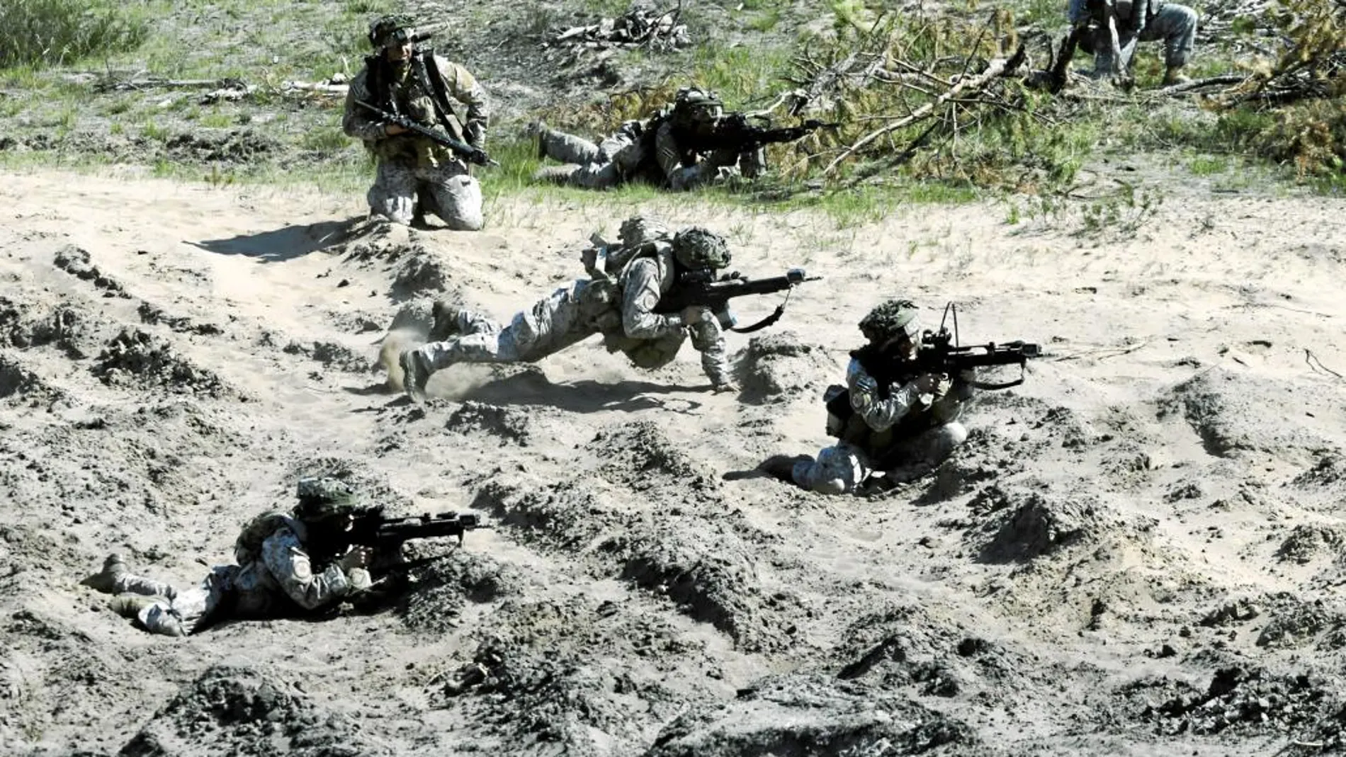 Soldados letones en unas maniobras de la OTAN en Azadi (Letonia) el pasado año