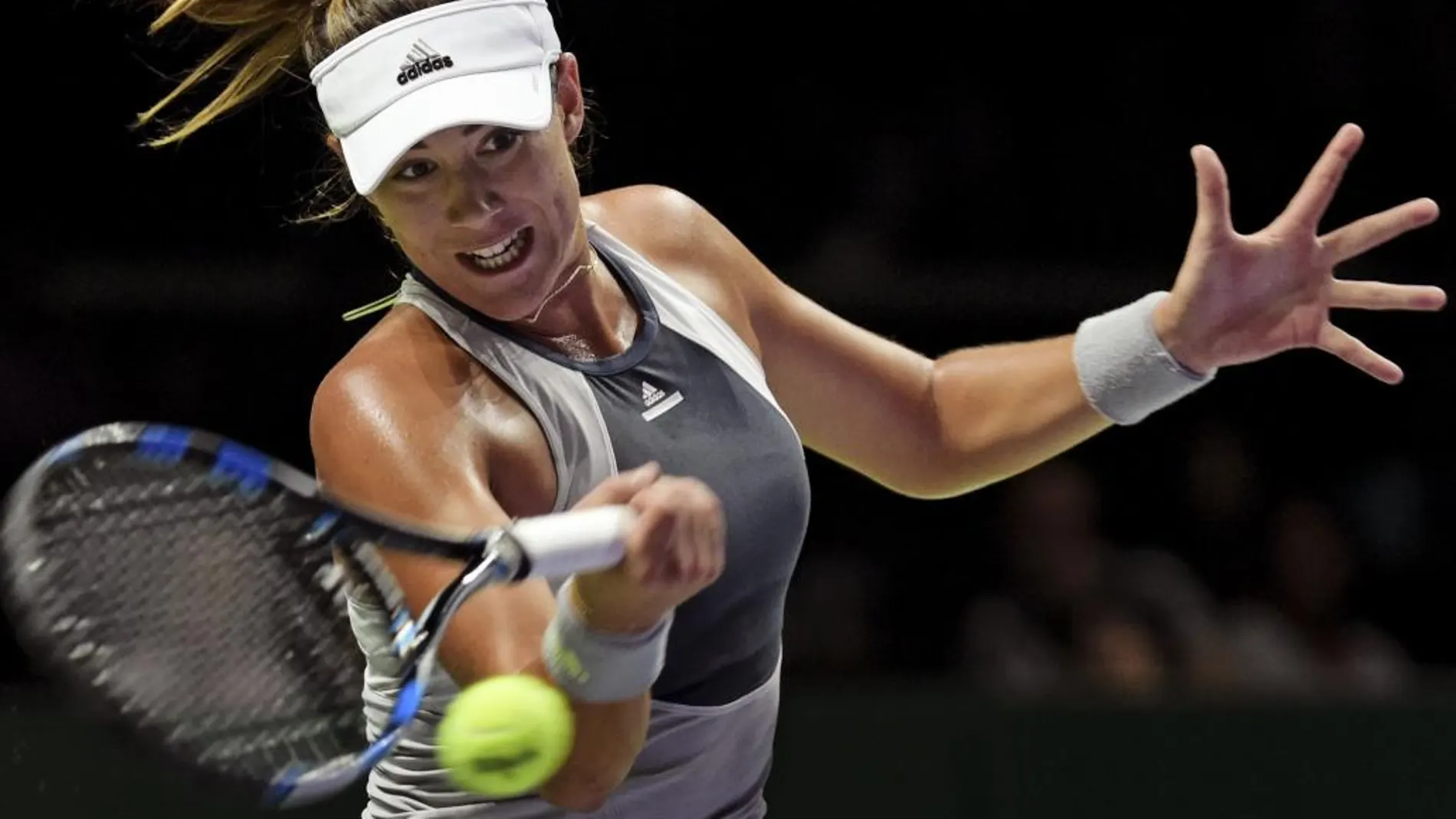Garbi;e Muguruza durante el partido contra Angelique Kerber
